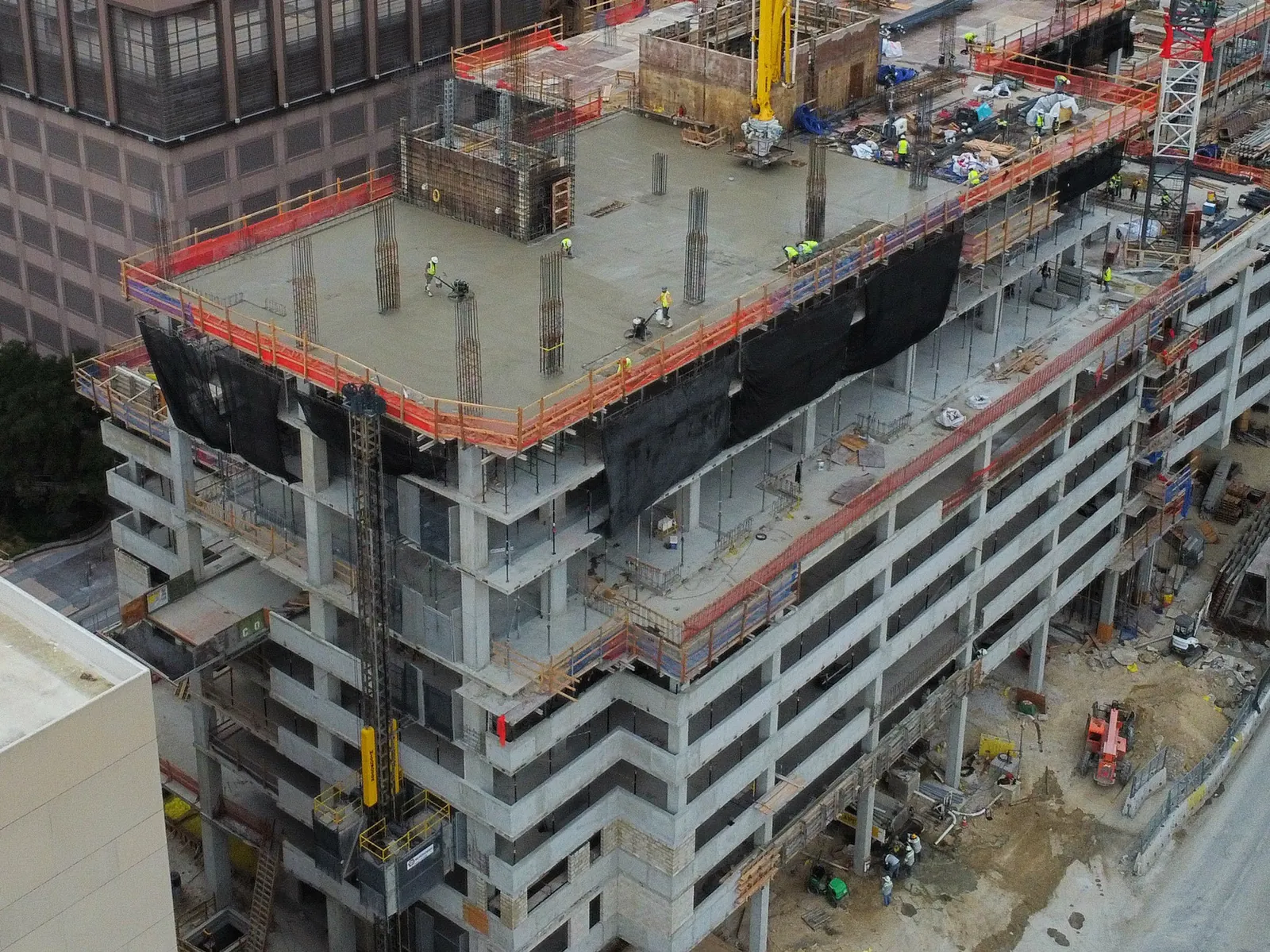 Concrete parking structure under construction